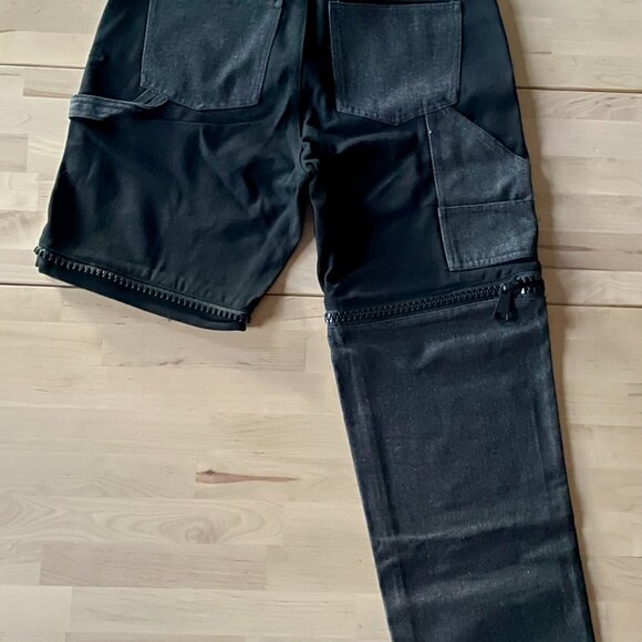 Teddy Fresh Unisex Black Convertible Zip-Off Straight Leg Jeans Pants size 28 - Picture 6 of 8
